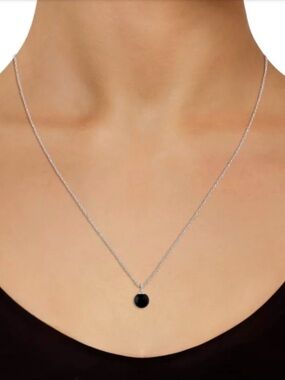Belk & Co Black Onyx 6MM Sphere 18 Inch Chain Necklace